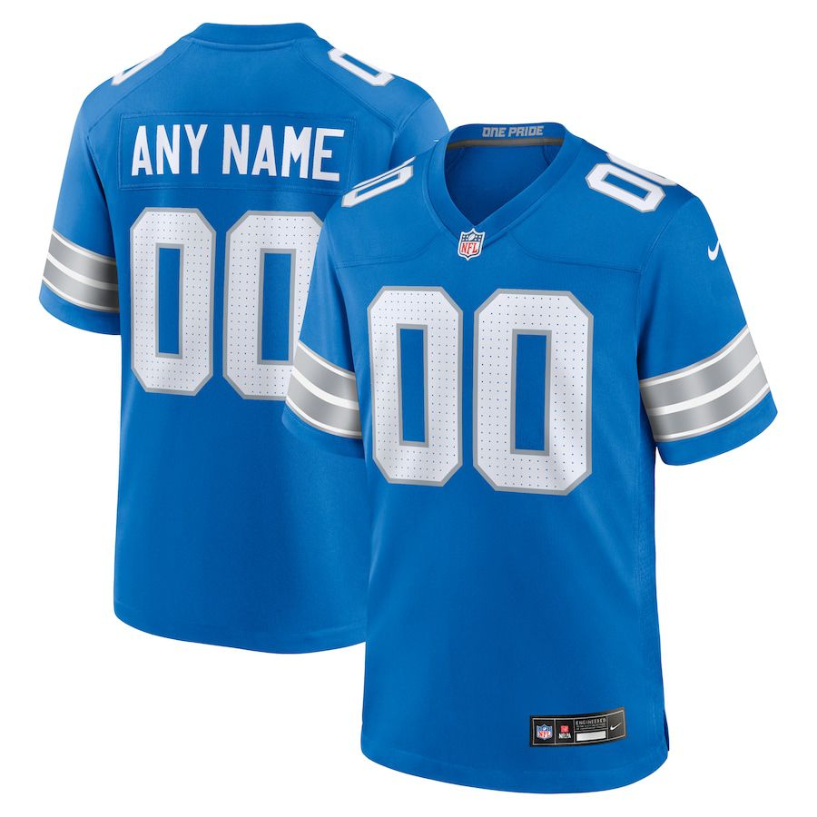 Men Detroit Lions Nike Blue Custom Game NFL Jersey->customized nfl jersey->Custom Jersey